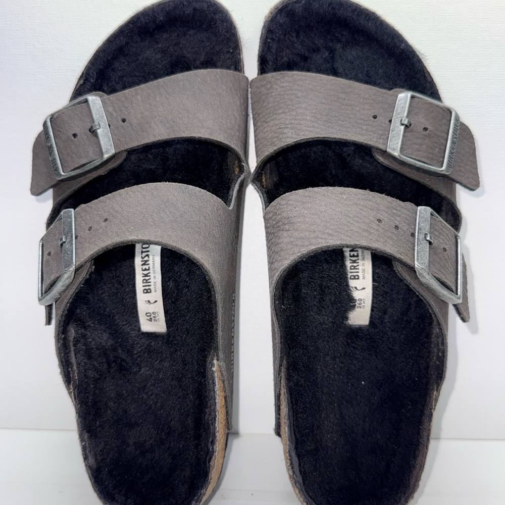 BIRKENSTOCK ARIZONA SHEARLING DESERT DUST BLACK - Picture 6 of 10